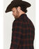 Image #2 - Moonshine Spirit&reg; Men's Hunter Plaid Print Long Sleeve Snap Flannel Shirt, Black, hi-res