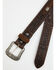 Image #2 - Cody James Men's Caiman Print Medallion Leather Belt, Dark Brown, hi-res