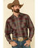 Image #1 - Resistol Men's Multi Chestnut Check Plaid Long Sleeve Western Shirt, Multi, hi-res