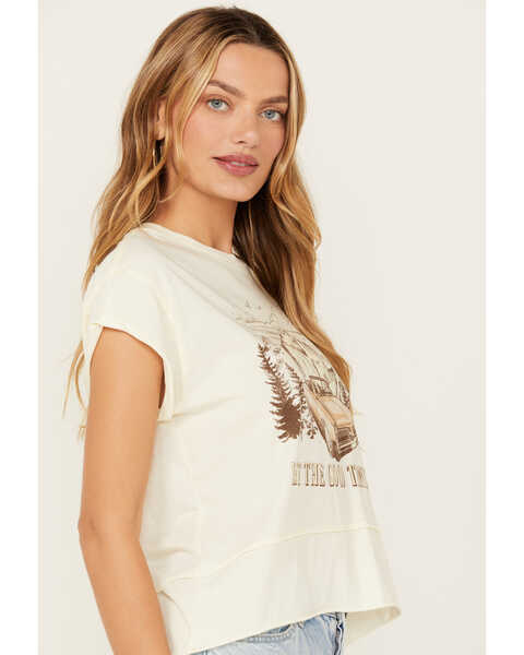 Image #2 - Cleo + Wolf Women's Let The Good Times Roll Seamed Short Sleeve Graphic Tee, Cream, hi-res
