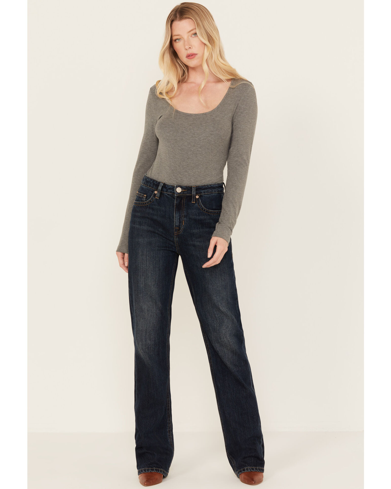 Rock Roll Denim Women s Desperado Dark Wash High Rise Star Yoke Bootcut Jeans Sheplers