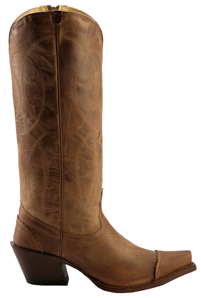 Tony Lama 100 Vaquero Latigo Tucson Zipper Cowgirl Boots Snip Toe