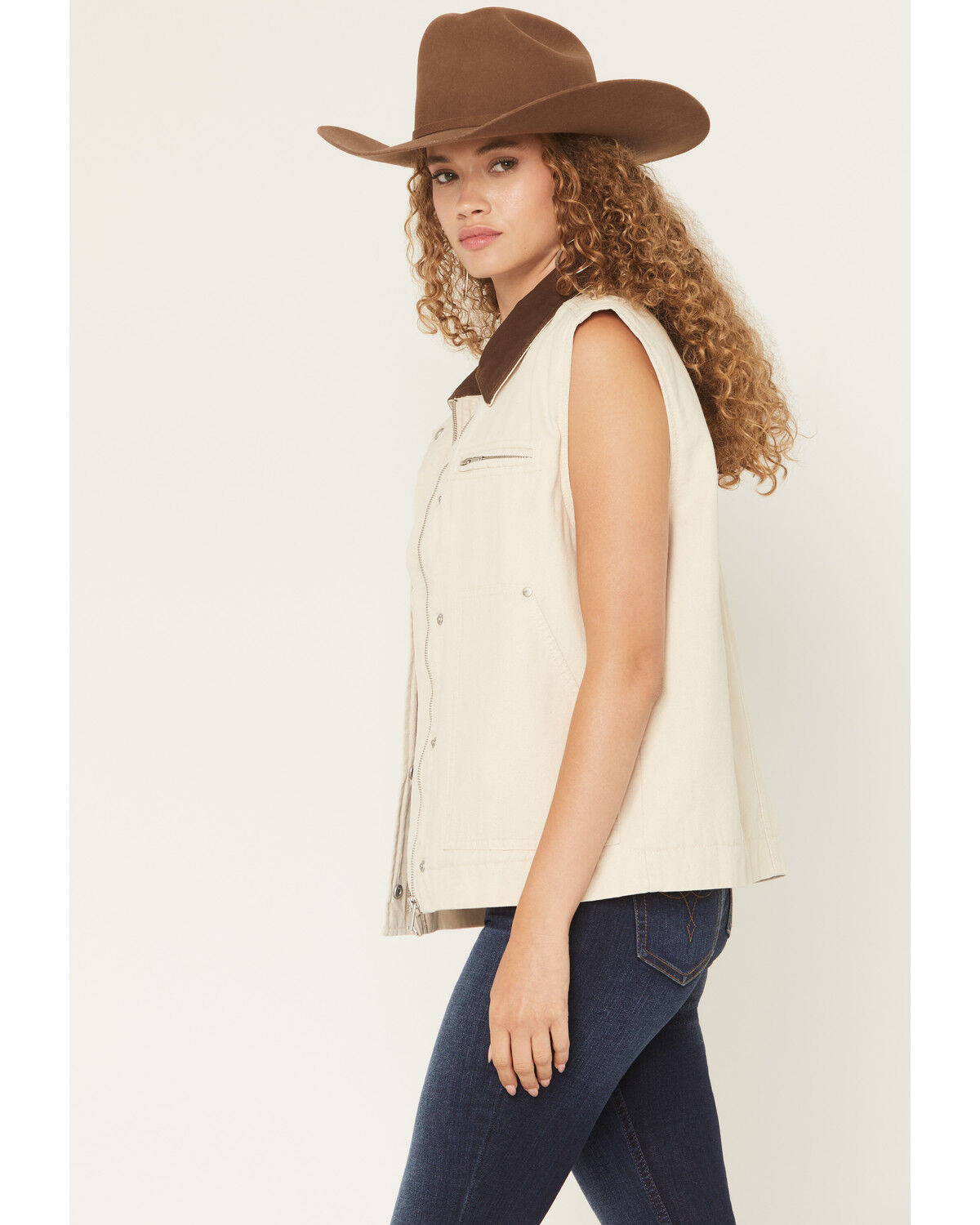 Image #2 - 26 International Women's Quilted Lined Canvas Barn Vest, Cream, hi-res