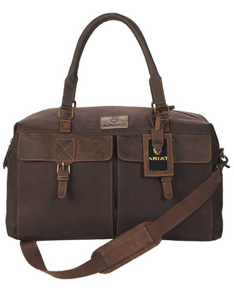 Image #1 - Ariat Canvas Duffle Bag, Brown, hi-res