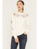 Image #1 - Idyllwind Women's Solona Steerhead Yoke Embroidered Crewneck Sweatshirt, Cream, hi-res
