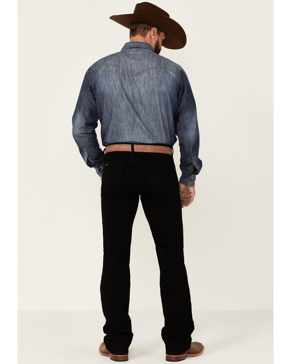 Image #3 - Ariat Men's M7 Black Legacy Wash Stretch Slim Straight Jeans, Black, hi-res