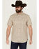 Image #1 - Moonshine Spirit Men's Spurs Floral Striped Short Sleeve Snap Western Shirt, Cream, hi-res