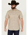 Image #1 - Moonshine Spirit Men's Spurs Floral Striped Short Sleeve Snap Western Shirt , Cream, hi-res