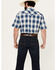 Image #4 - Roper Men's West Made Plaid Print Short Sleeve Snap Western Shirt, Blue, hi-res