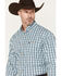 Image #2 - Wrangler Men's Plaid Print Long Sleeve Button-Down Western Shirt, Teal, hi-res