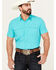 Image #1 - Ariat Men's VentTEK Outbound Solid Fitted Short Sleeve Performance Shirt, Turquoise, hi-res