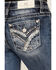 Image #2 - Miss Me Women's Medium Wash Embroidered Bootcut Stretch Denim Jeans, Medium Wash, hi-res