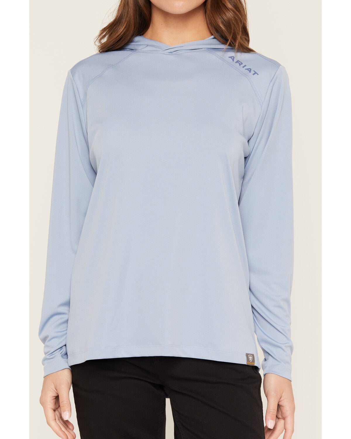 Image #3 - Ariat Women's Rebar Sunblocker Hooded Long Sleeve T-Shirt, Blue, hi-res