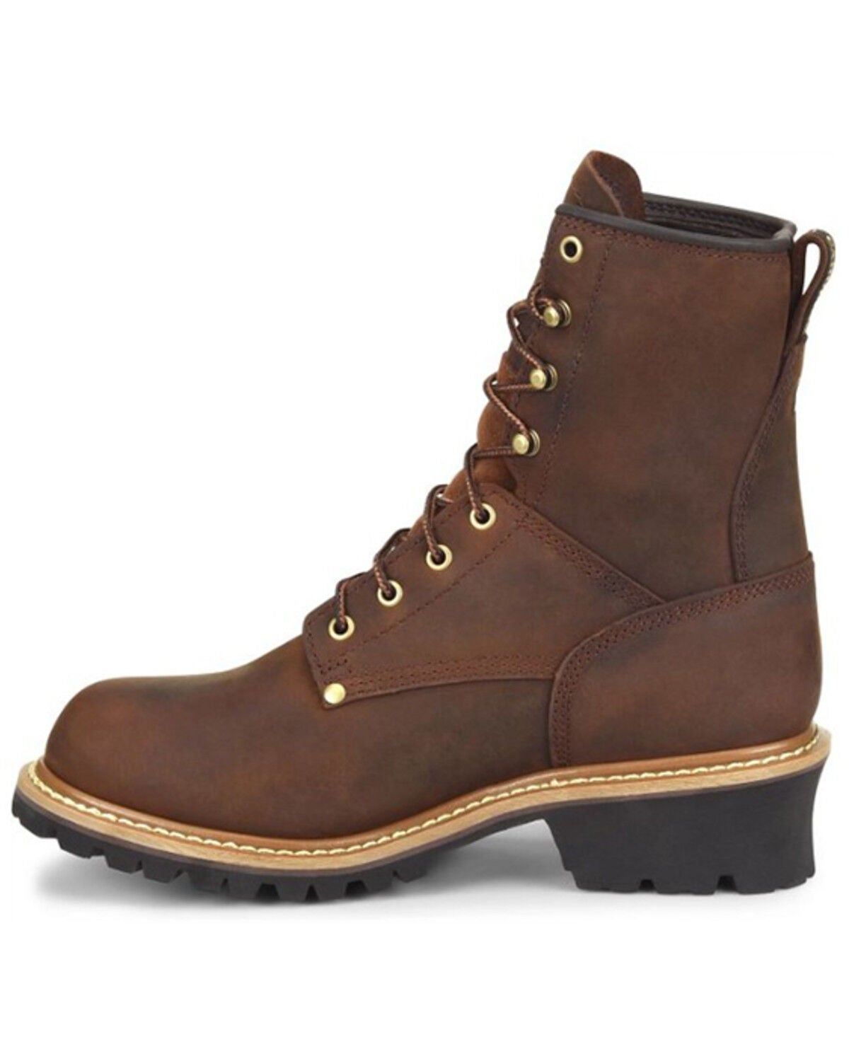 Carolina Men’s 8” Waterproof Logger Boots – Copper Brown Work Boots, Electrical Hazard Rated, Steel Shank - View #4