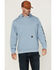 Image #1 - Hawx Men's Halstead Logo Sleeve Hooded Sweatshirt, Light Blue, hi-res