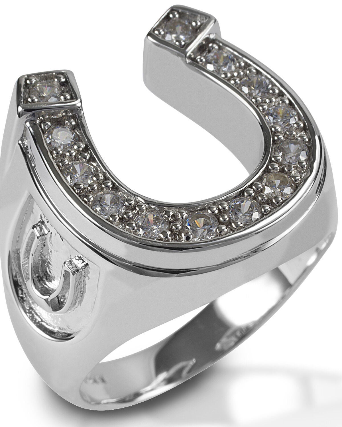 Kelly Herd Men's Horseshoe Ring, Silver, hi-res