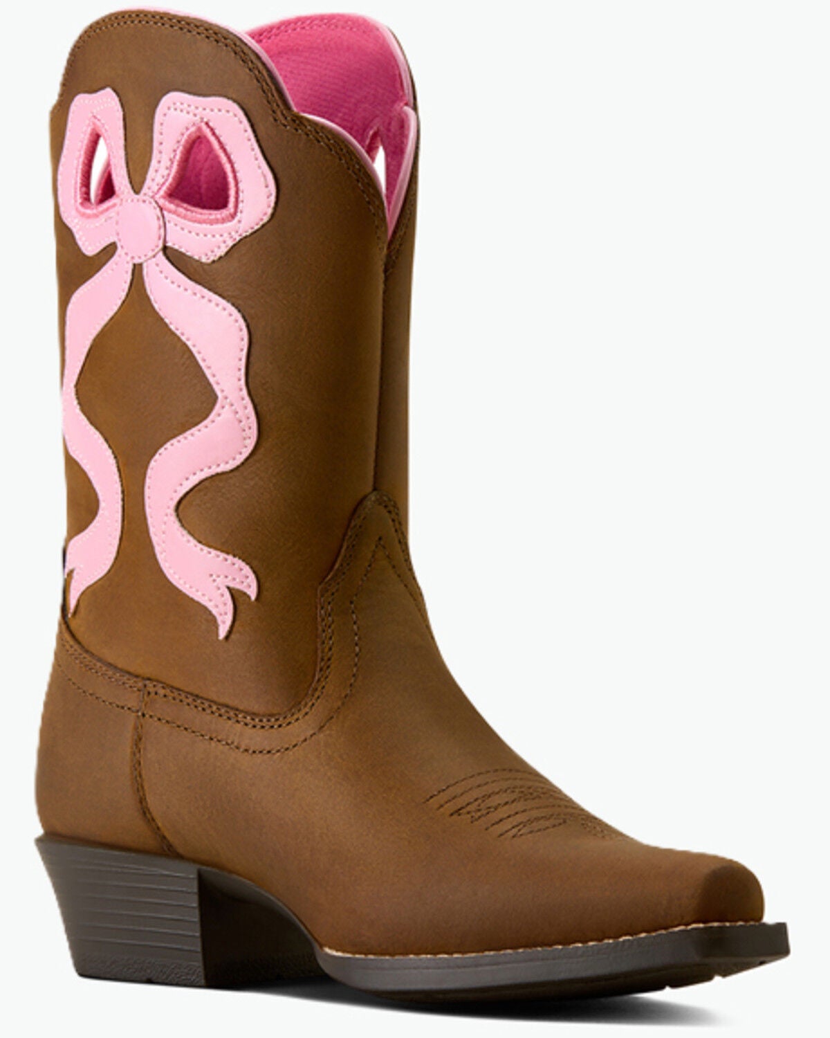 Ariat Girls' Lil Beaux Western Boots - Snip Toe, Brown, hi-res