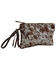 Myra Bag Women's Brown & White Hair-on Pouch Bag, Brown, hi-res