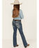 Image #1 - Shyanne Girls' Arrowhead Dark Wash Dreamcatcher Pocket Bootcut Stretch Denim Jeans, Dark Wash, hi-res