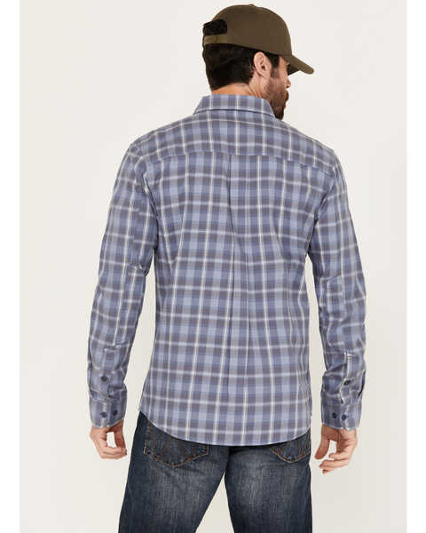 Image #4 - Brothers and Sons Men's Atascosa Plaid Print Long Sleeve Button Down Shirt, Light Blue, hi-res