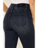 Image #3 - Grace in LA Women's Pleated Super Flare Leg Jeans, Medium Blue, hi-res