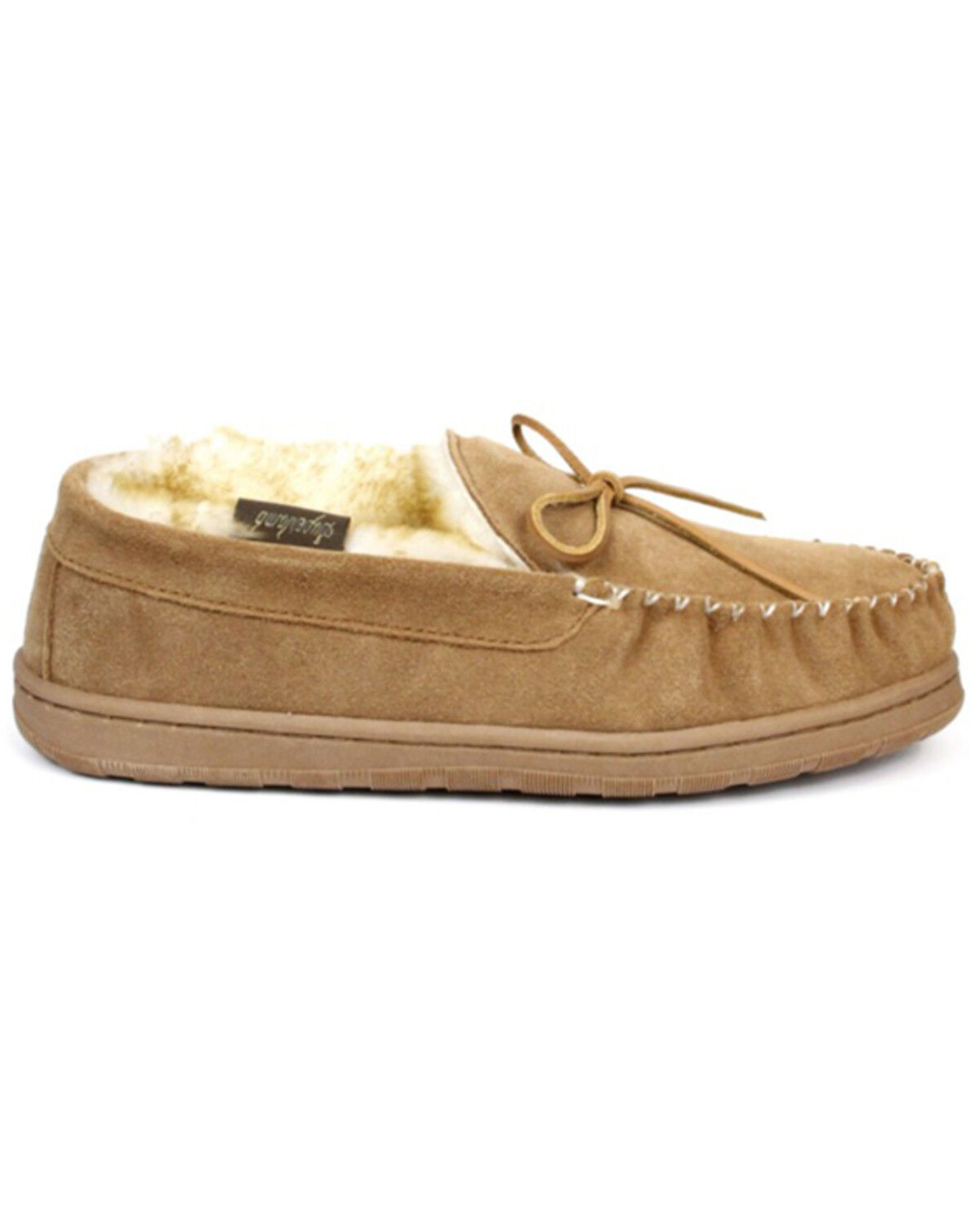 Image #2 - Superlamb Men's Shearling Slippers - Moc Toe, Medium Brown, hi-res