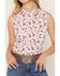 Image #3 - Wrangler Retro Women's Boot Barn Exclusive Horseshoe Floral Print Sleeveless Pearl Snap Western Shirt, White, hi-res