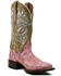 Image #1 - Dan Post Women's Eel Exotic Western Boots - Broad Square Toe, Pink, hi-res