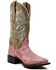Image #1 - Dan Post Women's Eel Exotic Western Boots - Broad Square Toe , Pink, hi-res