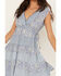 Image #3 - Angie Women's Side Tie Print Dress, Blue, hi-res