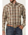 Image #3 - Stetson Men's Plaid Print Long Sleeve Pearl Snap Western Shirt, Lt Brown, hi-res