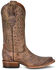 Circle G Women's Brown Embroidery Western Boots - Square Toe, Brown, hi-res