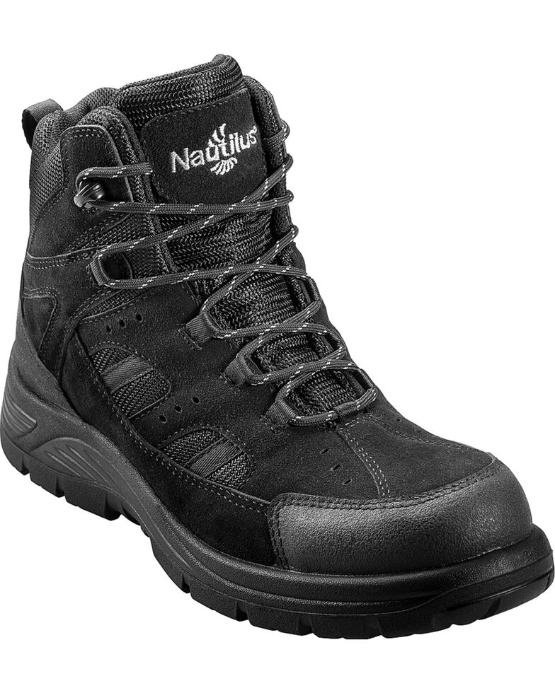 Nautilus Men's Black Metal Free Waterproof Lace-Up Work Boots - Composite Toe , Black, hi-res