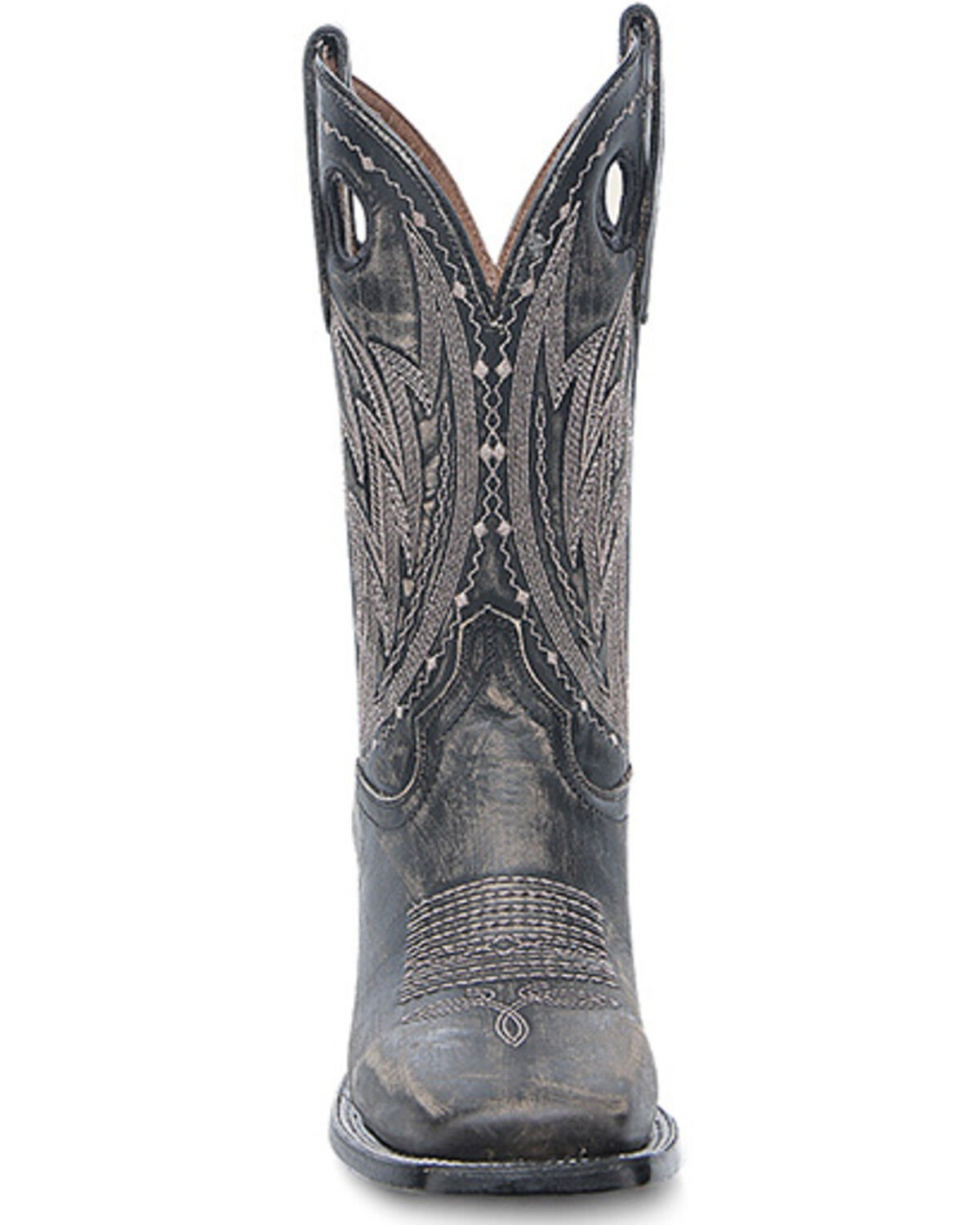 Image #3 - Corral Men's Distressed Cut Out Western Boots - Broad Square Toe, Black, hi-res