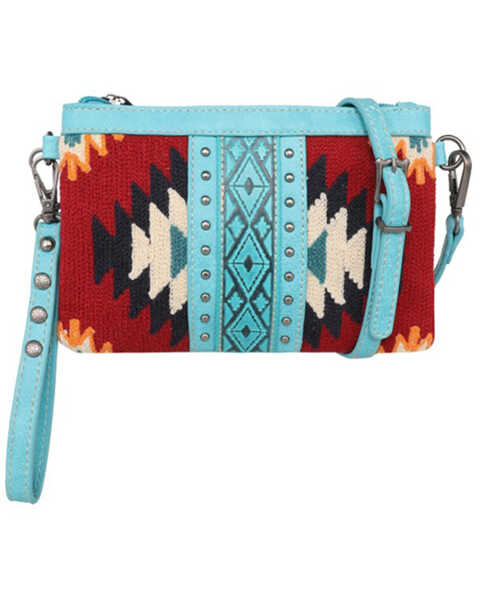 Montana West Women's Southwestern Tapestry Clutch , Turquoise, hi-res