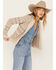 Image #2 - Stetson Women's Southwestern Stripe Knit Cropped Cardigan, Cream, hi-res