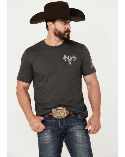 Image #4 - Buck Wear Men's Free Eagle Short Sleeve Graphic T-Shirt, Charcoal, hi-res