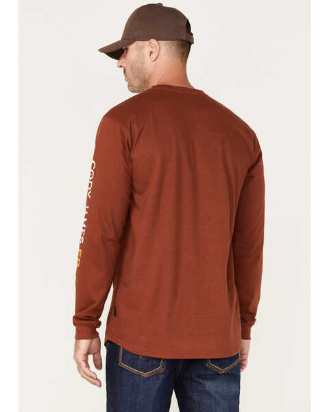 Image #4 - Cody James Men's FR Logo Long Sleeve Work T-Shirt , Cognac, hi-res
