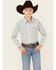 Image #1 - Cody James Men's Geo Print Long Sleeve Snap Western Shirt, Ivory, hi-res