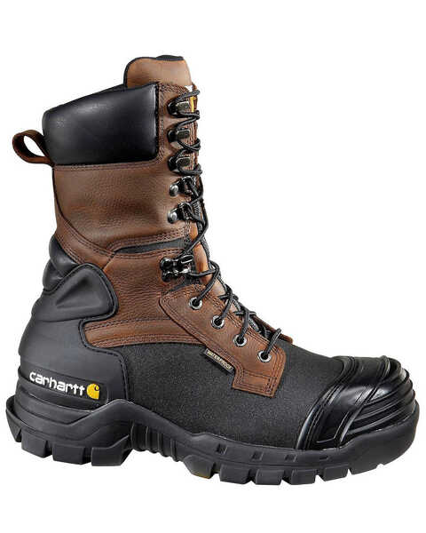 Carhartt 10" Waterproof Insulated Pac Boots - Composite Toe, Black/brown, hi-res