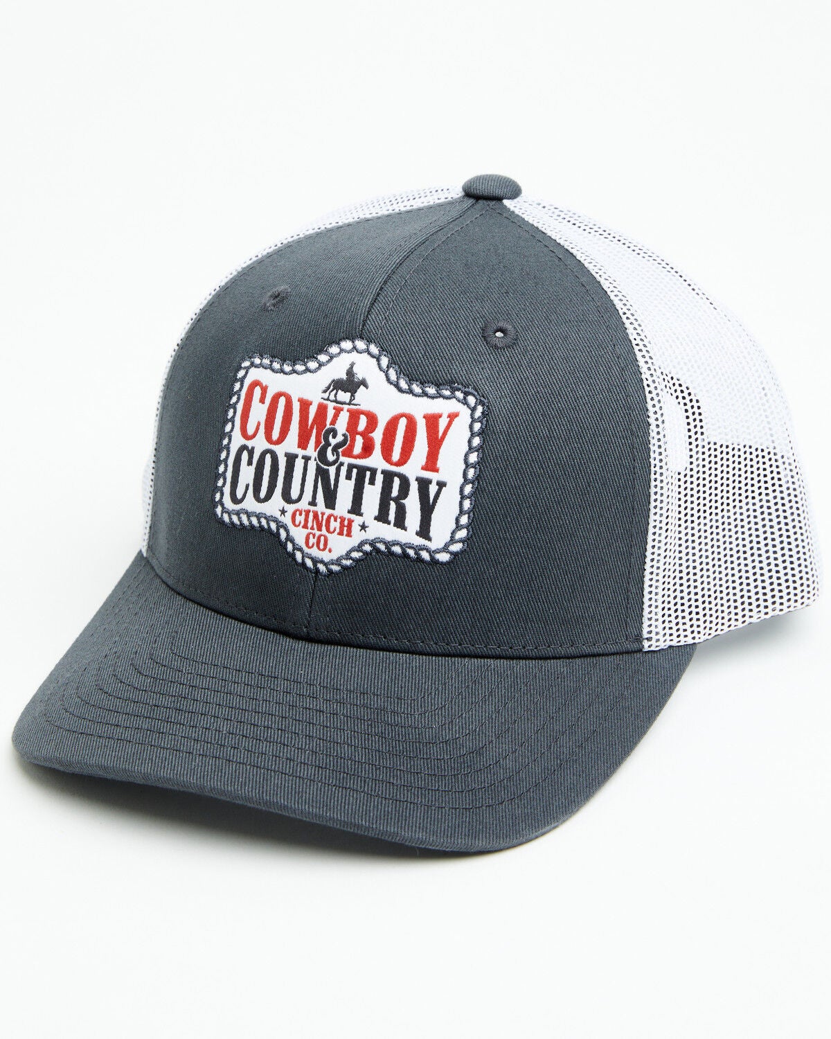 Cinch Kids' Cowboy & Country Ball Cap, Grey, hi-res