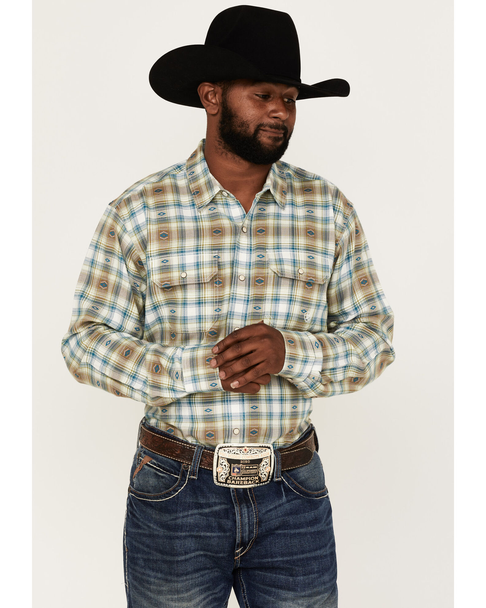 Ariat Men s Harwell Retro Large Plaid Long Sleeve Snap Western Shirt Sheplers
