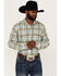 Image #1 - Ariat Men's Harwell Retro Large Plaid Long Sleeve Snap Western Shirt , White, hi-res