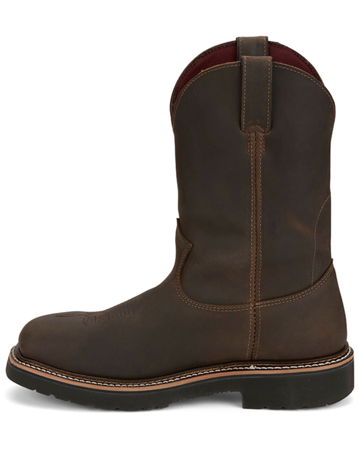 Image #3 - Justin Men's 11" Billings USA Waterproof Pull-On Work Boots - Steel Toe, Dark Brown, hi-res