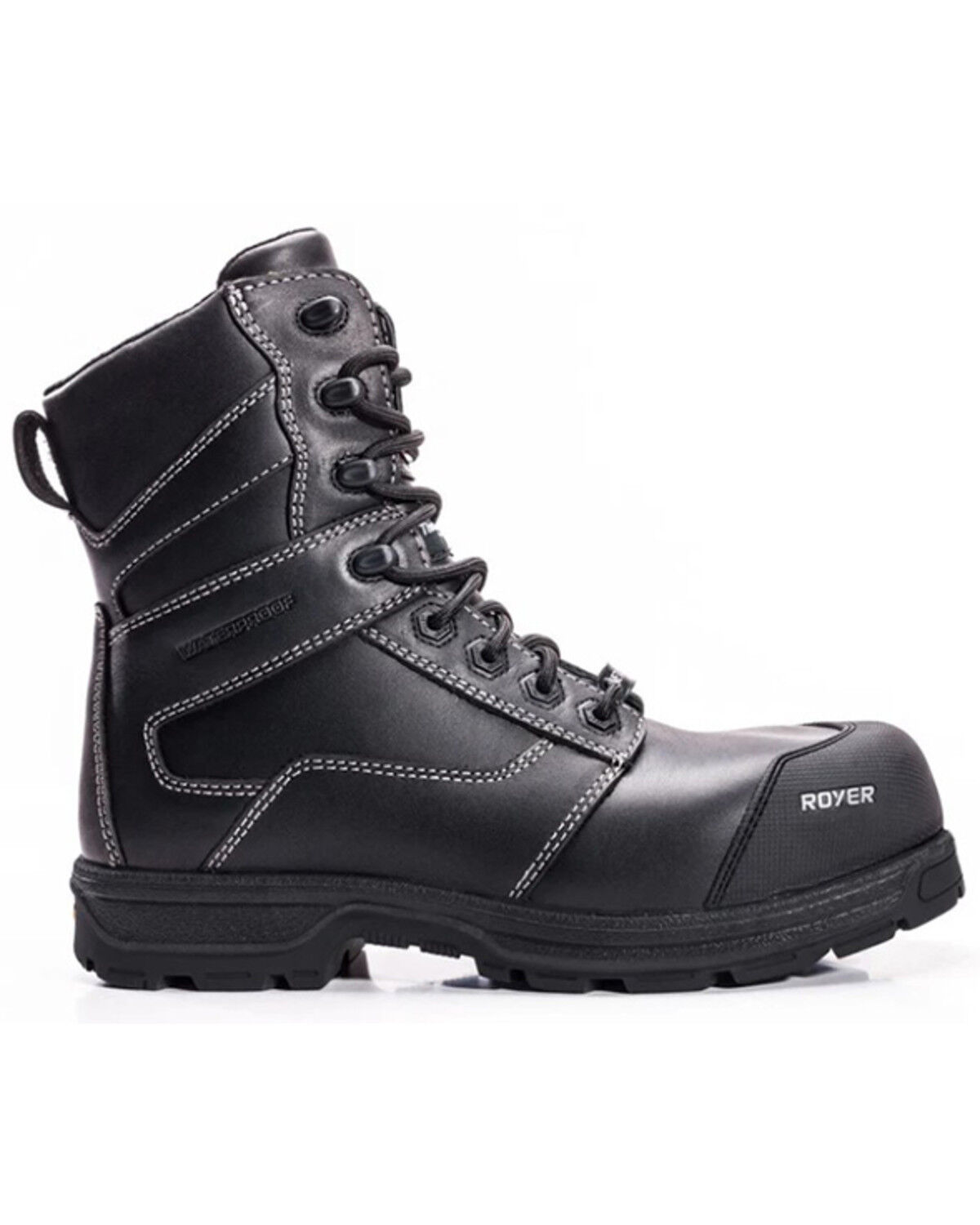 Image #2 - ROYER Men's 8" Agility Arctic Grip Waterproof Work Boots - Composite Toe, Black, hi-res