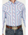 Image #3 - Wrangler 20X Men's Striped Print Long Sleeve Snap Stretch Western Shirt, Blue, hi-res