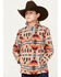Powder River Outfitters Boys' Southwestern Print Fleece Pullover , Tan, hi-res