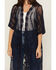 Image #3 - Shyanne Women's Embroidered Mesh Kimono, Indigo, hi-res