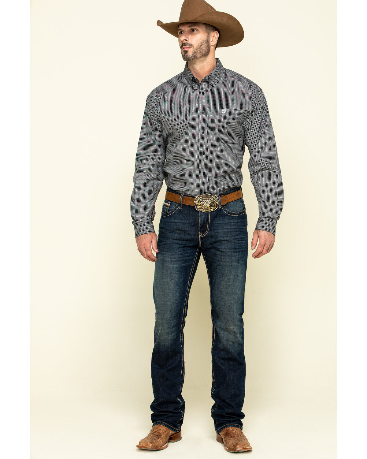 Cinch Men's Ian Dark Wash Slim Bootcut Rigid Denim Jeans