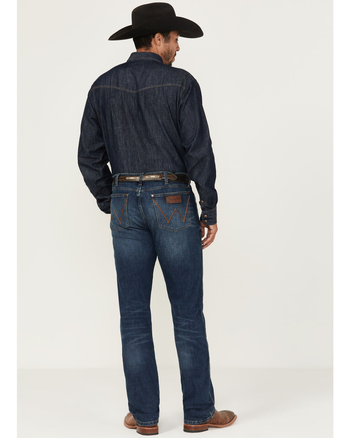 Image #3 - Wrangler Retro Men's Riviera Dark Wash Slim Straight Stretch Denim Jeans - Tall, Dark Wash, hi-res